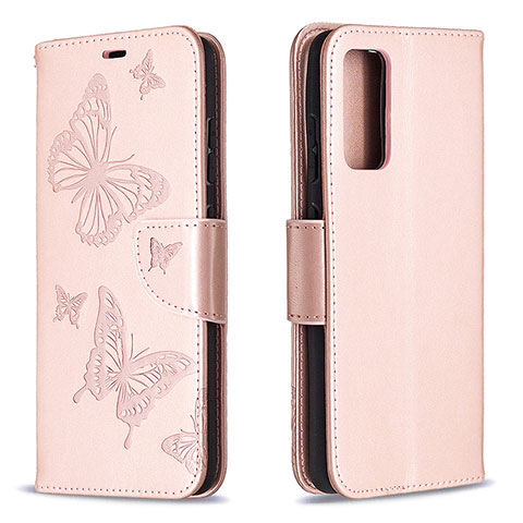 Custodia Portafoglio In Pelle Farfalla Cover con Supporto B01F per Samsung Galaxy S20 Lite 5G Oro Rosa