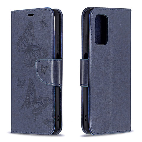 Custodia Portafoglio In Pelle Farfalla Cover con Supporto B01F per Xiaomi Poco M3 Blu
