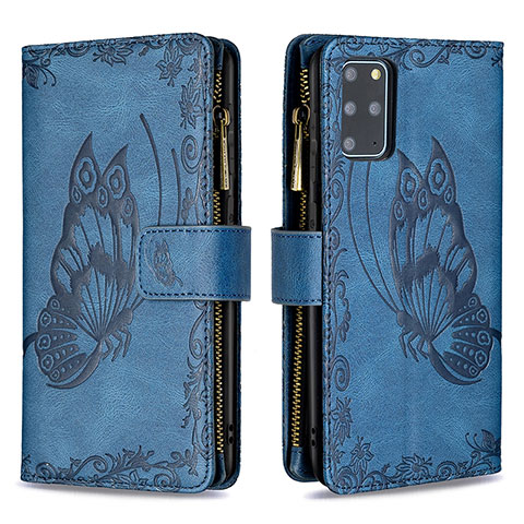 Custodia Portafoglio In Pelle Farfalla Cover con Supporto B03F per Samsung Galaxy S20 Plus Blu