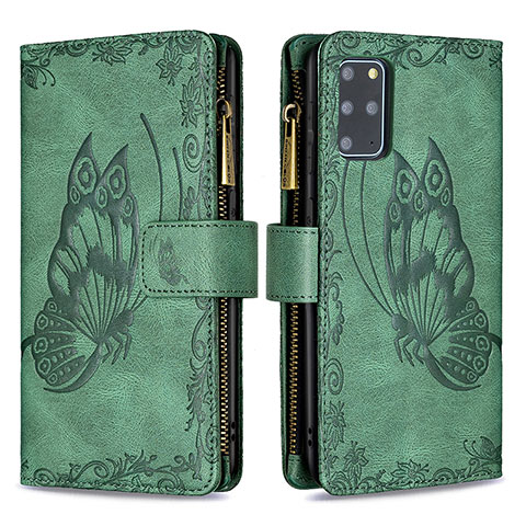 Custodia Portafoglio In Pelle Farfalla Cover con Supporto B03F per Samsung Galaxy S20 Plus Verde