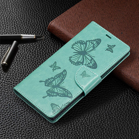 Custodia Portafoglio In Pelle Farfalla Cover con Supporto B13F per Samsung Galaxy S23 Ultra 5G Verde