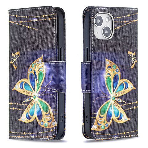 Custodia Portafoglio In Pelle Farfalla Cover con Supporto L07 per Apple iPhone 15 Multicolore
