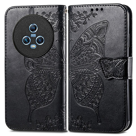 Custodia Portafoglio In Pelle Farfalla Cover con Supporto per Huawei Honor Magic5 5G Nero