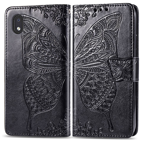 Custodia Portafoglio In Pelle Farfalla Cover con Supporto per Samsung Galaxy A01 Core Nero