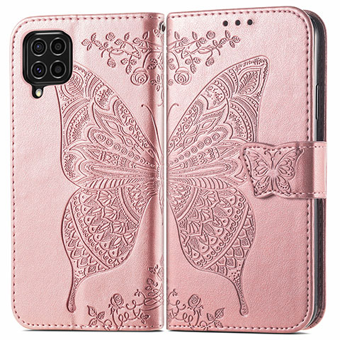 Custodia Portafoglio In Pelle Farfalla Cover con Supporto per Samsung Galaxy M62 4G Rosa