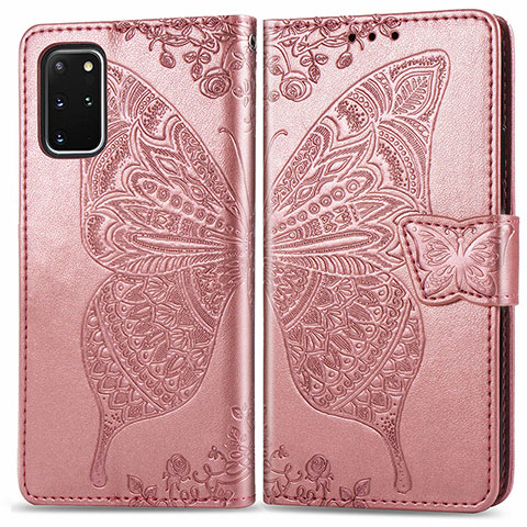 Custodia Portafoglio In Pelle Farfalla Cover con Supporto per Samsung Galaxy S20 Plus Rosa