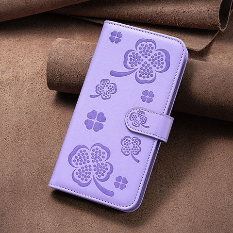 Custodia Portafoglio In Pelle Fiori Cover con Supporto BF2 per Oppo Find X5 5G Viola