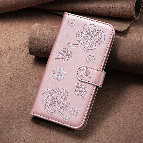 Custodia Portafoglio In Pelle Fiori Cover con Supporto BF2 per Xiaomi Poco F5 5G Oro Rosa