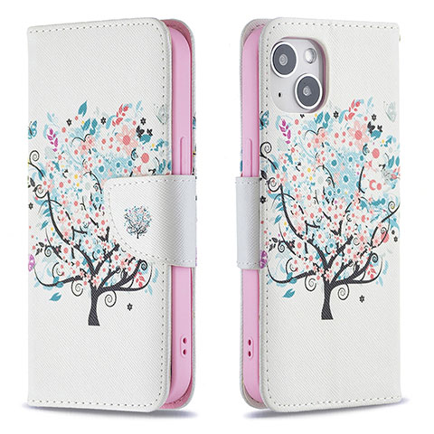 Custodia Portafoglio In Pelle Fiori Cover con Supporto L01 per Apple iPhone 13 Multicolore