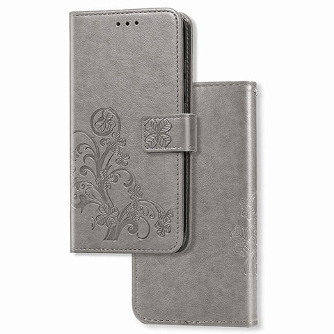 Custodia Portafoglio In Pelle Fiori Cover con Supporto per Google Pixel 4a Grigio