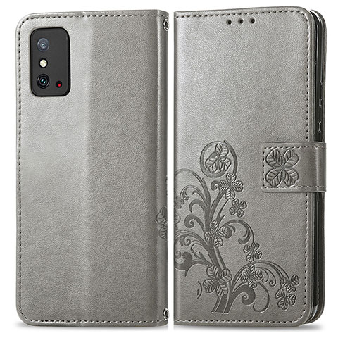 Custodia Portafoglio In Pelle Fiori Cover con Supporto per Huawei Honor X10 Max 5G Grigio