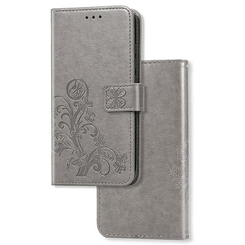 Custodia Portafoglio In Pelle Fiori Cover con Supporto per Samsung Galaxy A30 Grigio