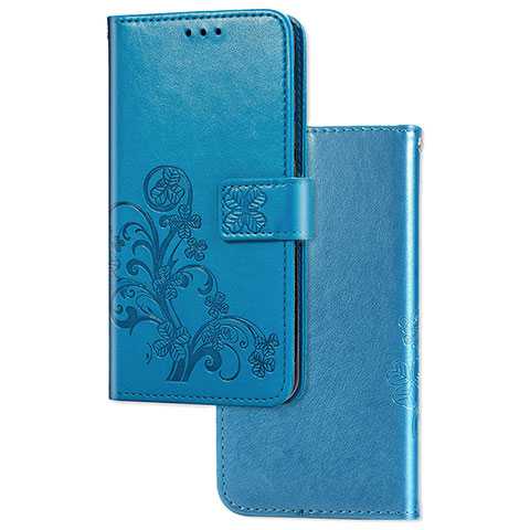 Custodia Portafoglio In Pelle Fiori Cover con Supporto per Samsung Galaxy M40S Blu