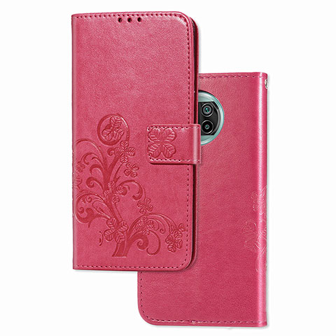Custodia Portafoglio In Pelle Fiori Cover con Supporto per Xiaomi Mi 10T Lite 5G Rosso