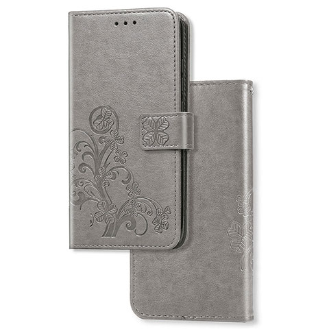 Custodia Portafoglio In Pelle Fiori Cover con Supporto per Xiaomi Mi Note 10 Lite Grigio
