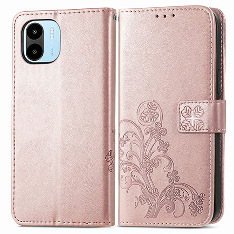 Custodia Portafoglio In Pelle Fiori Cover con Supporto per Xiaomi Redmi A2 Plus Rosa