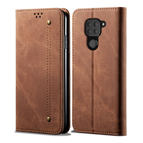 Custodia Portafoglio In stoffa con Supporto B01S per Xiaomi Redmi Note 9 Marrone