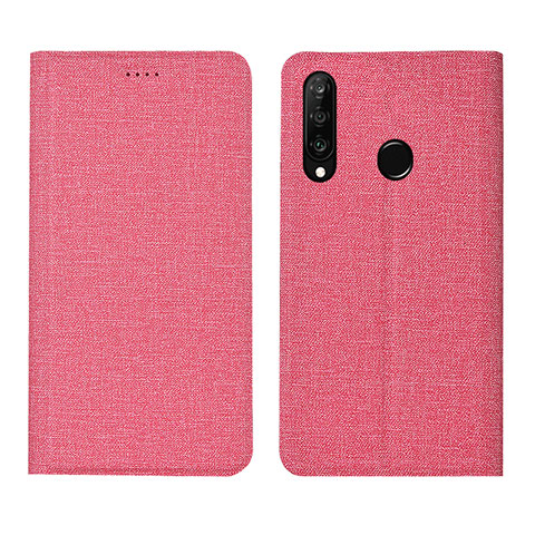 Custodia Portafoglio In stoffa con Supporto H01 per Huawei P30 Lite Rosa