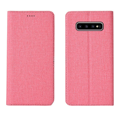 Custodia Portafoglio In stoffa con Supporto H01 per Samsung Galaxy S10 Plus Rosa