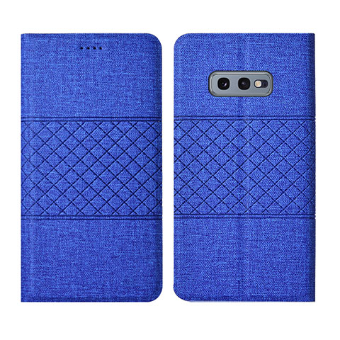 Custodia Portafoglio In stoffa con Supporto H01 per Samsung Galaxy S10e Blu