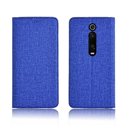 Custodia Portafoglio In stoffa con Supporto H01 per Xiaomi Mi 9T Blu