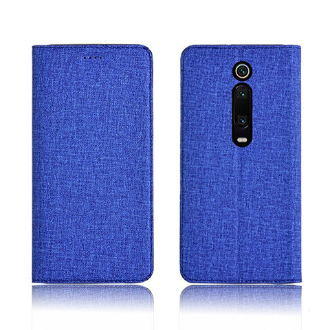 Custodia Portafoglio In stoffa con Supporto H01 per Xiaomi Mi 9T Pro Blu