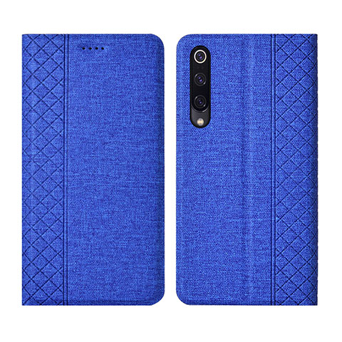 Custodia Portafoglio In stoffa con Supporto H01 per Xiaomi Mi A3 Blu