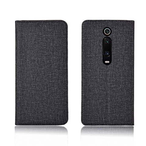 Custodia Portafoglio In stoffa con Supporto H01 per Xiaomi Redmi K20 Pro Nero