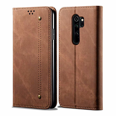 Custodia Portafoglio In stoffa con Supporto H01 per Xiaomi Redmi Note 8 Pro Marrone