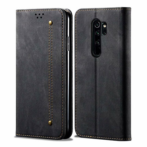 Custodia Portafoglio In stoffa con Supporto H01 per Xiaomi Redmi Note 8 Pro Nero