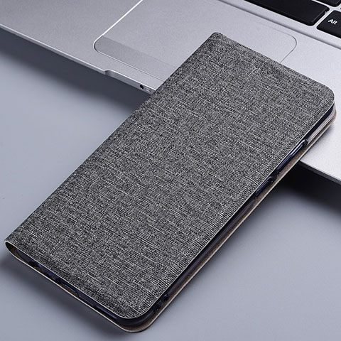 Custodia Portafoglio In stoffa con Supporto H12P per Apple iPhone Xs Max Grigio