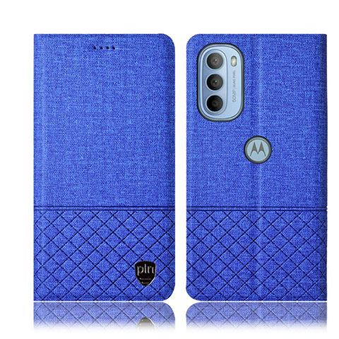 Custodia Portafoglio In stoffa con Supporto H12P per Motorola Moto G31 Blu
