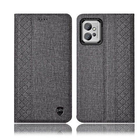 Custodia Portafoglio In stoffa con Supporto H12P per Motorola Moto G32 Grigio