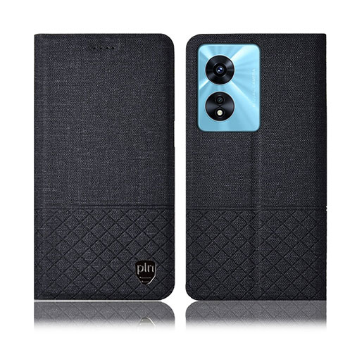Custodia Portafoglio In stoffa con Supporto H12P per Oppo F23 5G Nero