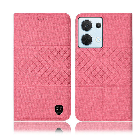Custodia Portafoglio In stoffa con Supporto H12P per Oppo Reno8 5G Rosa