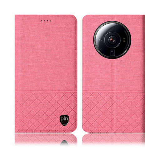Custodia Portafoglio In stoffa con Supporto H12P per Xiaomi Mi 12 Ultra 5G Rosa