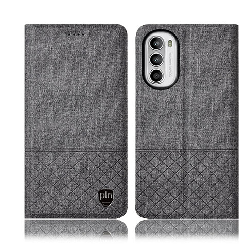 Custodia Portafoglio In stoffa con Supporto H13P per Motorola MOTO G52 Grigio