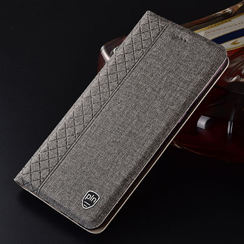 Custodia Portafoglio In stoffa con Supporto H13P per Samsung Galaxy S22 Plus 5G Grigio