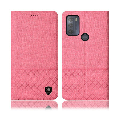 Custodia Portafoglio In stoffa con Supporto H14P per Motorola Moto G50 Rosa