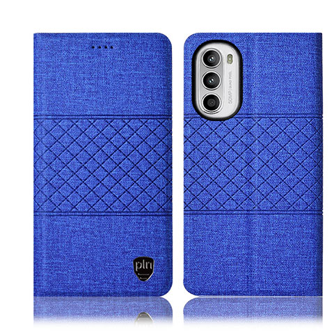 Custodia Portafoglio In stoffa con Supporto H14P per Motorola Moto G71s 5G Blu