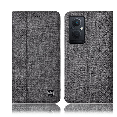 Custodia Portafoglio In stoffa con Supporto H14P per OnePlus Nord N20 5G Grigio