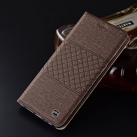 Custodia Portafoglio In stoffa con Supporto H21P per OnePlus 9R 5G Marrone