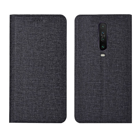 Custodia Portafoglio In stoffa con Supporto L01 per Xiaomi Poco X2 Nero