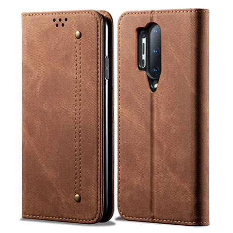 Custodia Portafoglio In stoffa con Supporto per OnePlus 8 Pro Marrone
