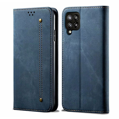 Custodia Portafoglio In stoffa con Supporto per Samsung Galaxy A42 5G Blu