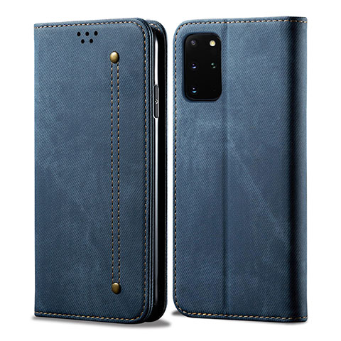 Custodia Portafoglio In stoffa con Supporto per Samsung Galaxy S20 Plus Blu