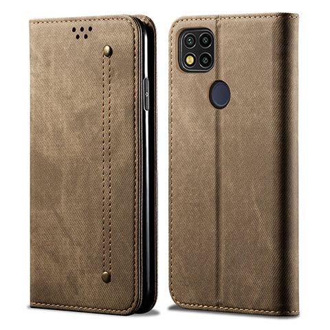 Custodia Portafoglio In stoffa con Supporto per Xiaomi Redmi 9C NFC Khaki