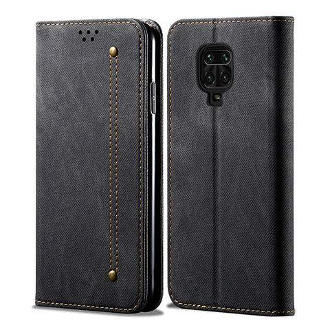 Custodia Portafoglio In stoffa con Supporto per Xiaomi Redmi Note 9 Pro Nero