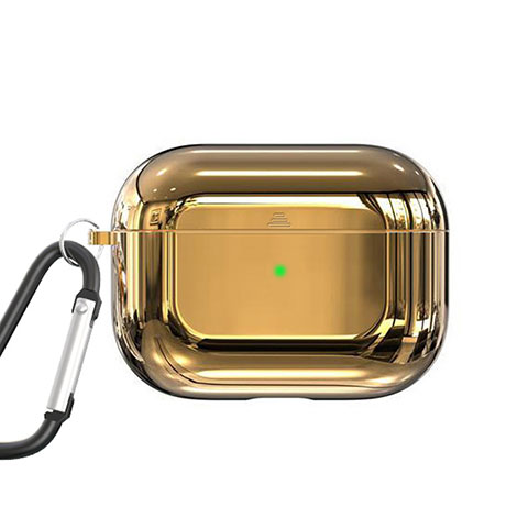 Custodia Portatile con Moschettone per AirPods Pro Custodia di Ricarica C01 Oro