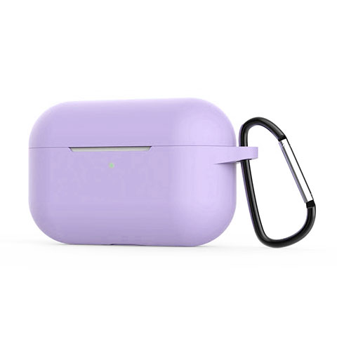 Custodia Portatile con Moschettone per AirPods Pro Custodia di Ricarica C02 Lavanda